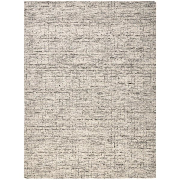 Weave & Wander Natal Sand Tan/Charcoal Gray 5 ft. x 8 ft. Trellis Wool Area Rug