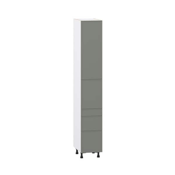 Fairview Moss Green Slim Shaker Assembled Pantry Kitchen Cabinet 3 Drawers (15 in. W x 94.5 in. H x 24 in. D)