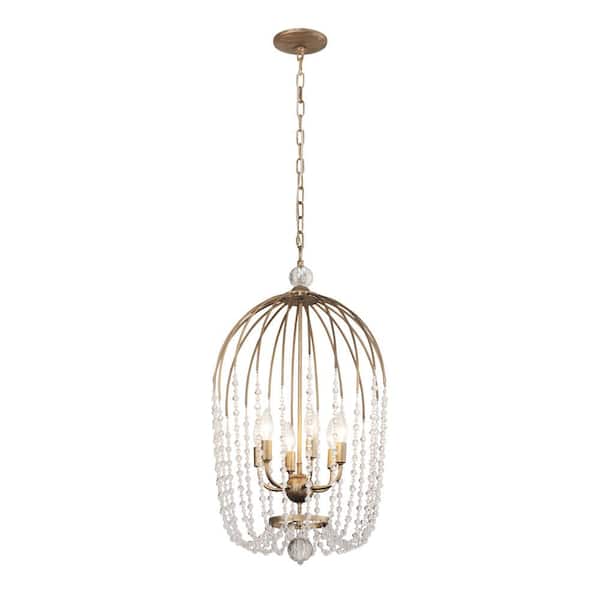wees gegroet Boos Wantrouwen Varaluz Voliere 6-Light Havana Gold Cage Pendant 343F06HG - The Home Depot