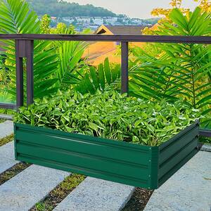 40 in. x 32 in. Dark Green Steel Raised Bed Vegetable Flower Plant Garden