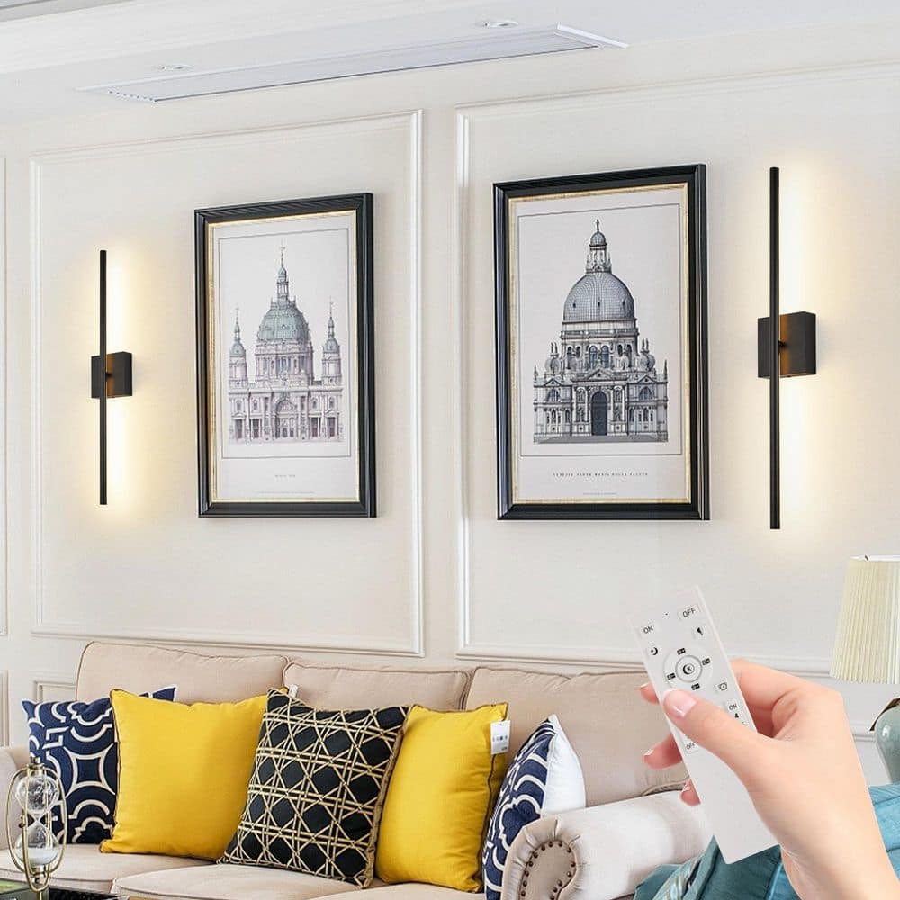 (2-Pack) 28 in. Modern Indoor Black LED Wall Sconce with Two-way Light Design, Adjustable Brightness price history on PriceWatchPro