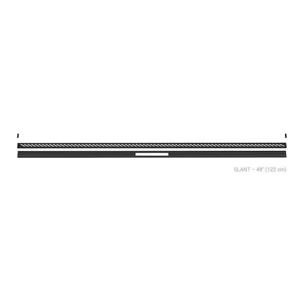 Kerdi-Line-Vario Matte Black 48 in. Slant Grate and Channel Floor Installation Kit for Accessory