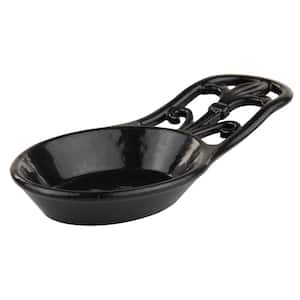 Fleur De Lis Black Cast Iron Spoon Rest