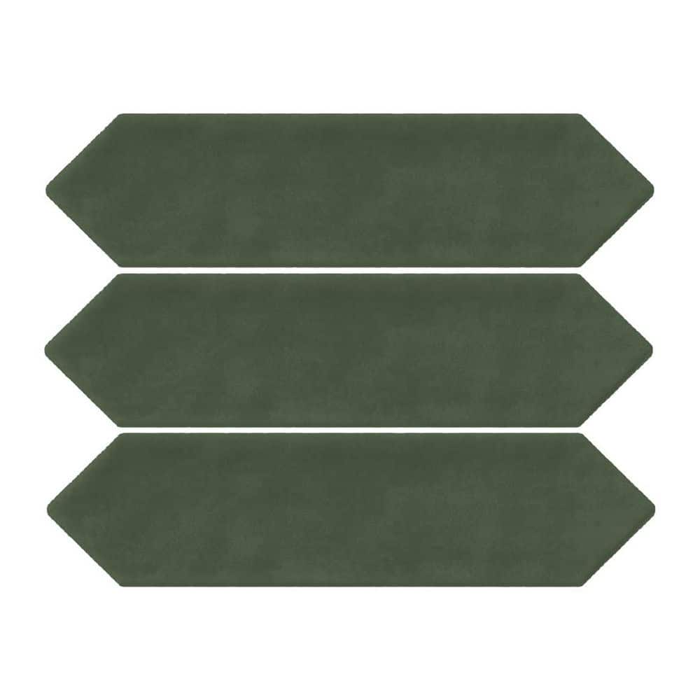Glossy Ceramic Picket Hexagon Subway 3 in. x 12 in. Wall Tile - Emerald Green (20-Tile Pieces, 5 sq. ft./Case) price history on PriceWatchPro