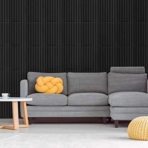 Art3dwallpanels Black 0.83 in. x 0.65 ft. x 7.87 ft. Wood Slat Acoustic  Panels, MDF Decorative Wall Paneling (4 Piece/21 sq.ft.) A31hd001 - The  Home Depot