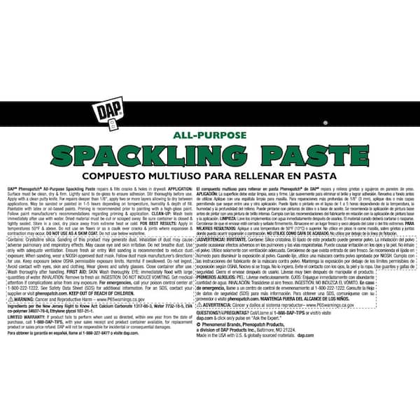 DAP Spackling Paste 32 oz. White All-Purpose 10224 - The 