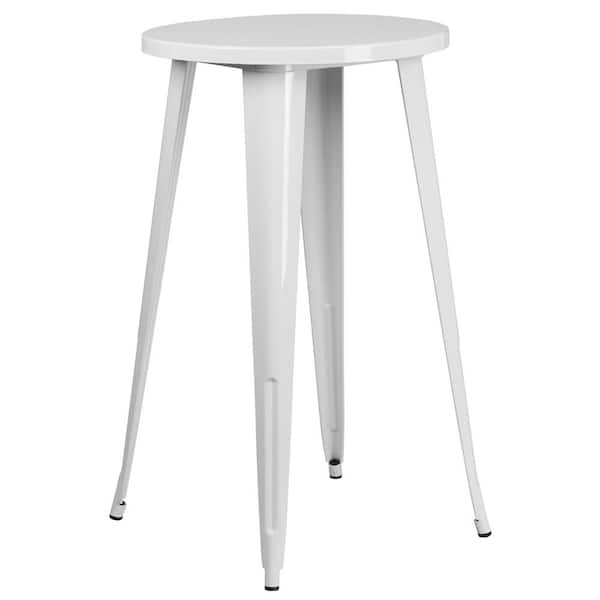 Carnegy Avenue White Round Metal Outdoor Bistro Table