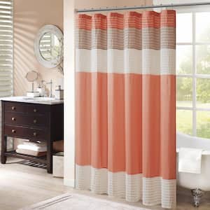Amherst Coral 72 in. Faux Silk Shower Curtain