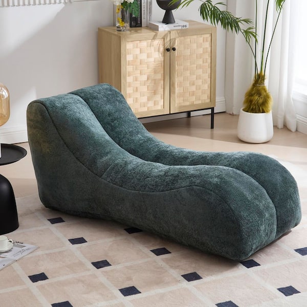 Light Blue Polyester Large Bean Bag Sofa,Bean Bag Lounge Chair with Memory Foam Filled for Living Room,Bedroom,Balcony