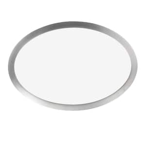 Flexinstall Oval 16 in. Brushed Nickel Indoor Integrated LED Recessed Ceiling Light with 5CCT Plus DuoBright