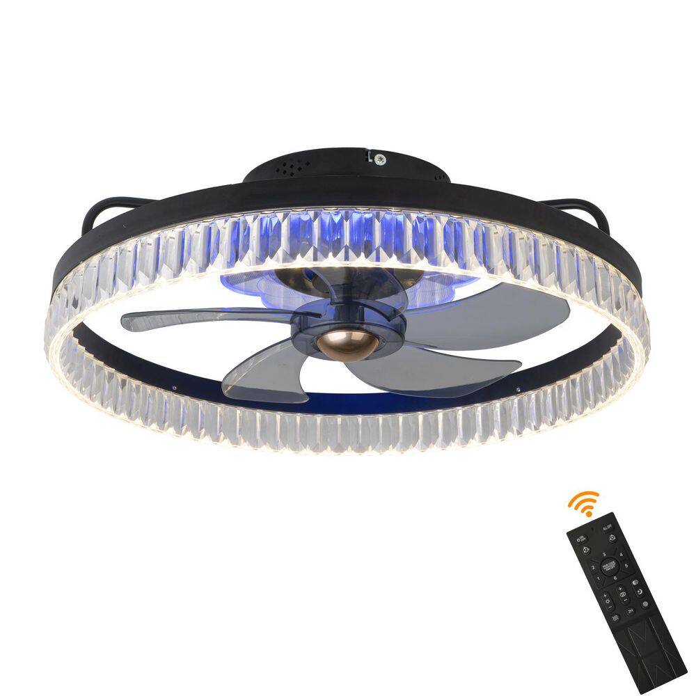 20 in. Smart Indoor Brushed Nickel Slim Standard Ceiling Fan with Bright Wh