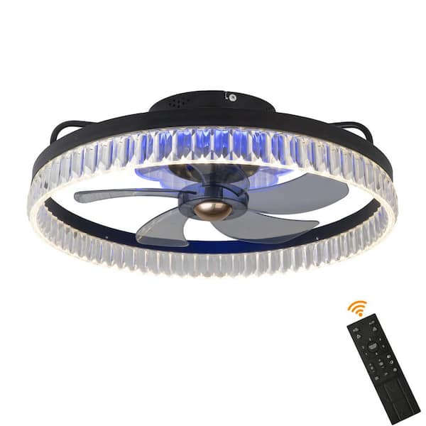 Unbranded 20 in. Smart Indoor Brushed Nickel Slim Standard Ceiling Fan with Bright White Integrated LEDs