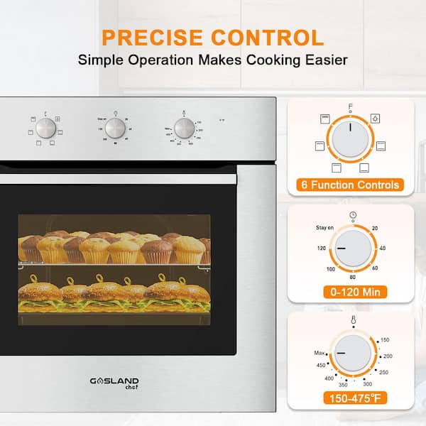 GASLAND 24 in.Built-in Single Electric Wall Oven in Stainless