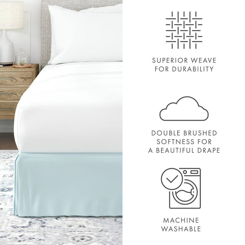 Aqua Twin XL Microfiber Pleated Bed Skirt