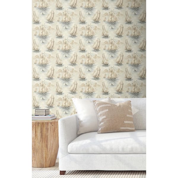 Set Sail Storm Novelty Vinyl Peel and Stick Wallpaper Roll (Covers 30.75 sq. ft.)