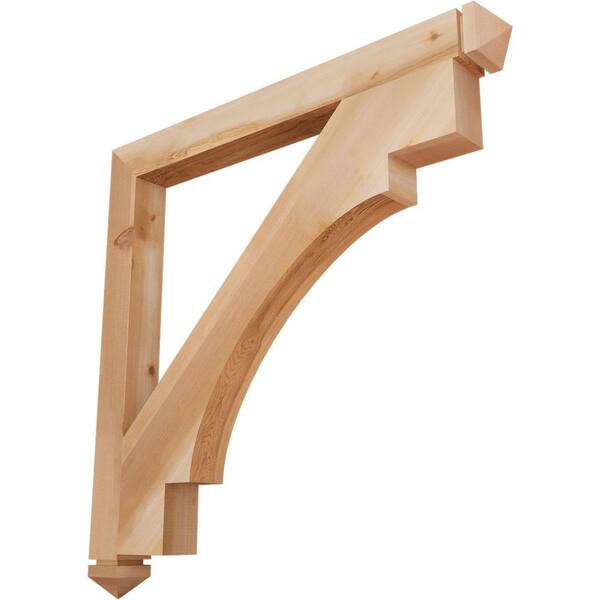 Ekena Millwork 3.5 in. x 44 in. x 44 in. Western Red Cedar Merced Arts and Crafts Smooth Bracket