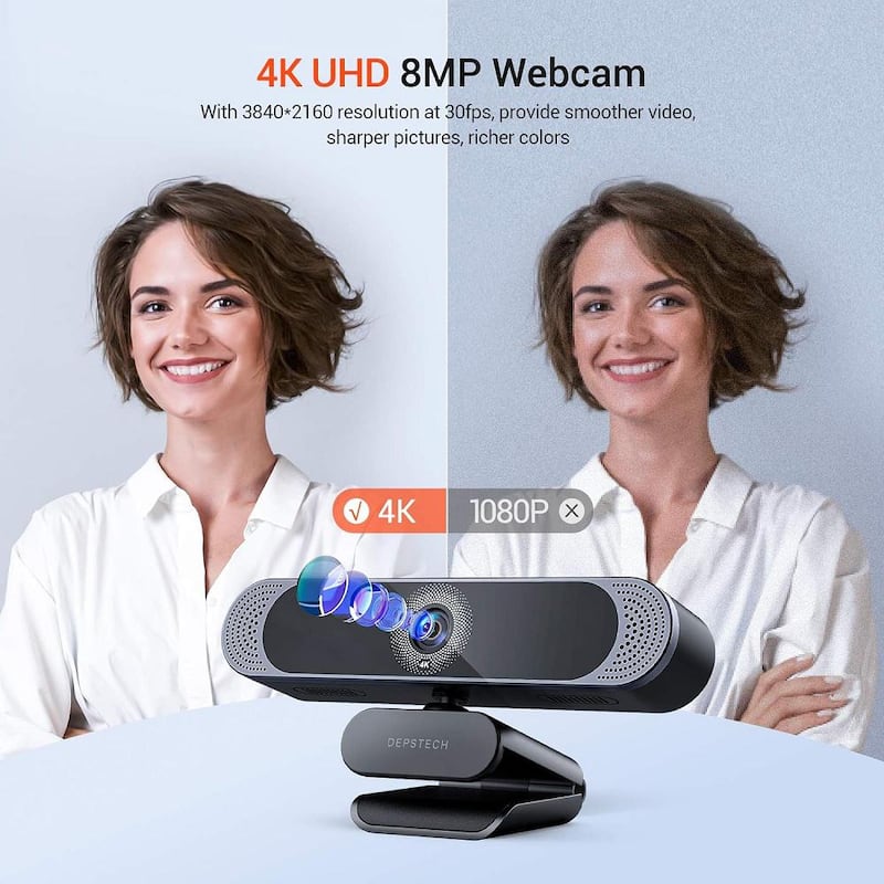 4K USB Webcam with Autofocus in Black (1-Pack)