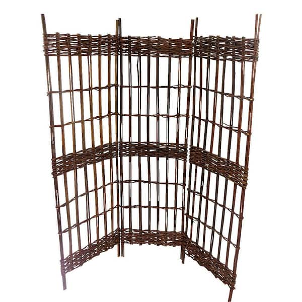 60 in. H Brown Willow Screen Room Divider