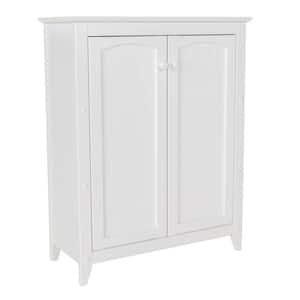 28-1/2 in. W x 36 in. H x 12-1/2 in. D Wood Bathroom Linen Storage Floor Cabinet in White