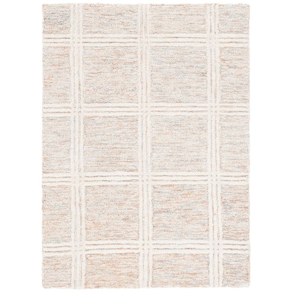 SAFAVIEH Pine 3 ft. x 5 ft. Rust/Ivory Solid Geometric Area Rug