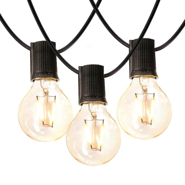 Brightech Ambience Pro 12-Light 26 ft. Black Indoor/Outdoor Plug-In LED 1-Watt G40 2700K Soft White Bulb String Lights