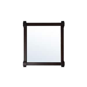 Brittany 35.1 in. W x 39.2 in. H Framed Square Bathroom Vanity Mirror in Burnished Mahogany