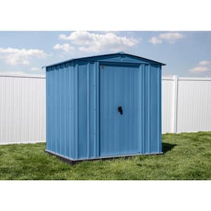 Classic 6 ft. W x 5 ft. D Blue Grey Metal Shed 27 sq. ft.