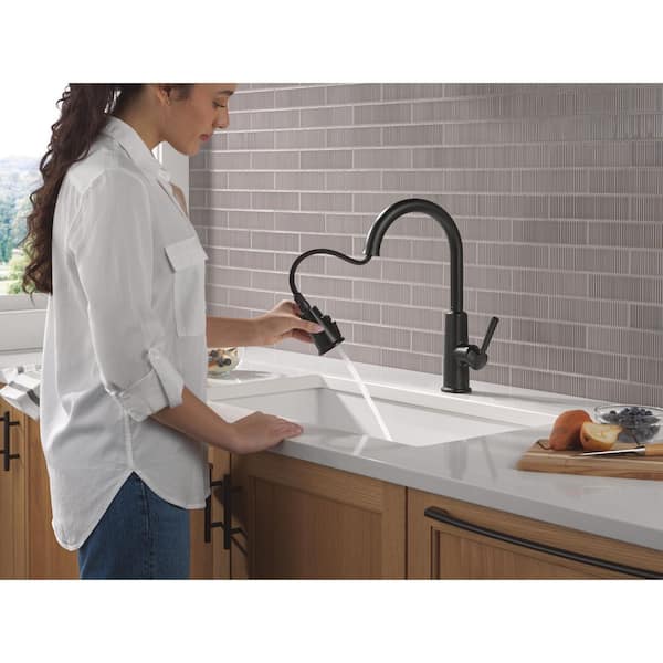 Finnridge Matte Black 16.5 in. H Pull Down Sprayer Kitchen Faucet with 360 Degree Spout Swivel