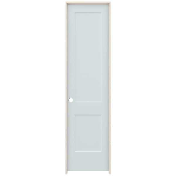 JELD-WEN 24 in. x 96 in. Monroe Light Gray Painted Right-Hand Smooth Solid Core Molded Composite MDF Single Prehung Interior Door