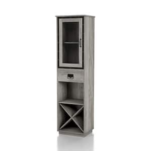 Vimer Vintage Gray Oak Tower Cabinet with 1-Drawer and 1-Shelf