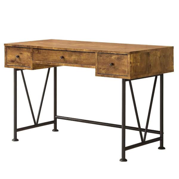 Coaster Home Furnishings Analiese 23.5 in. Antique Nutmeg 3-Drawer Home Office Writing Desk