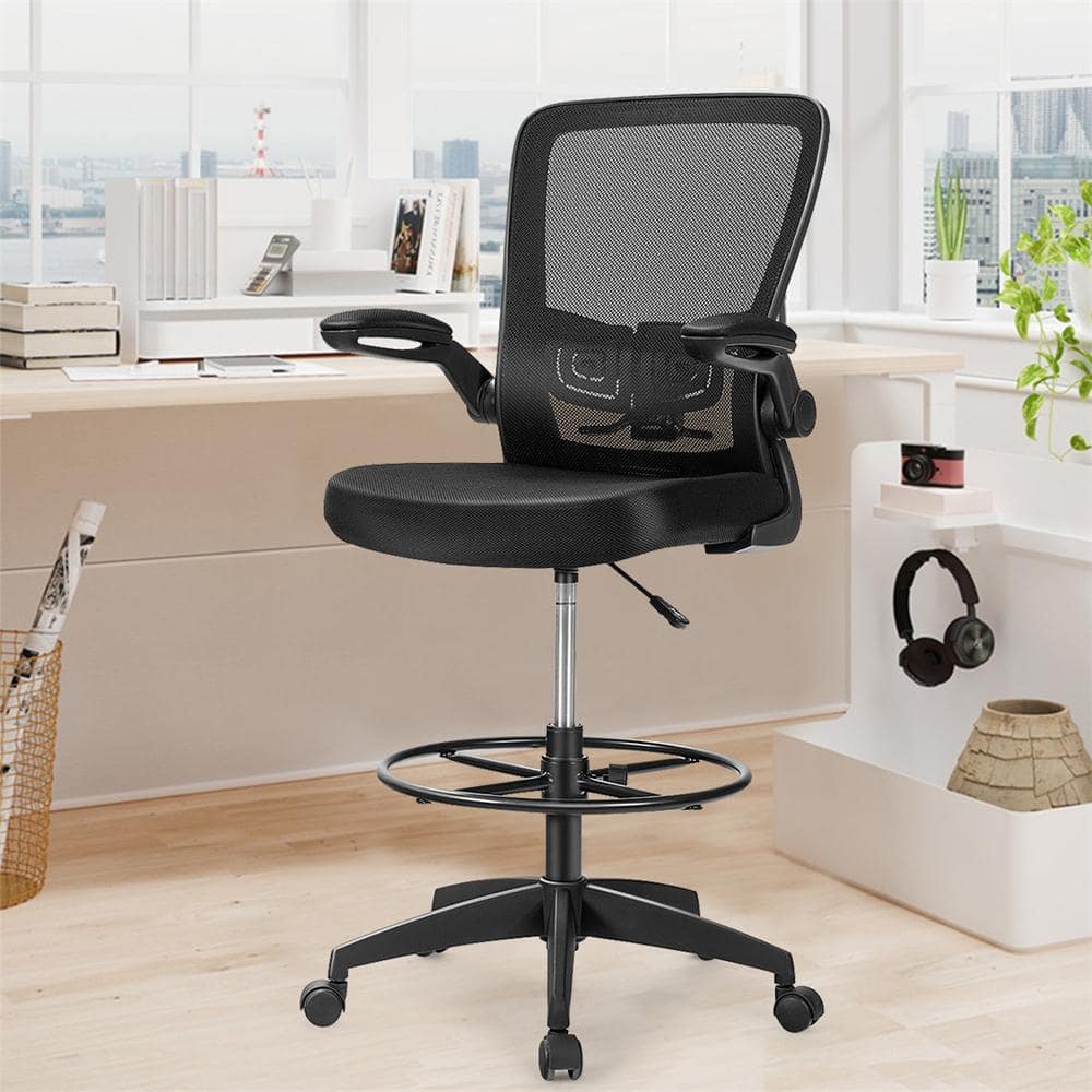 Costway Black 400 lbs. Big and Tall Leather Office Chair - Thumbnail 5