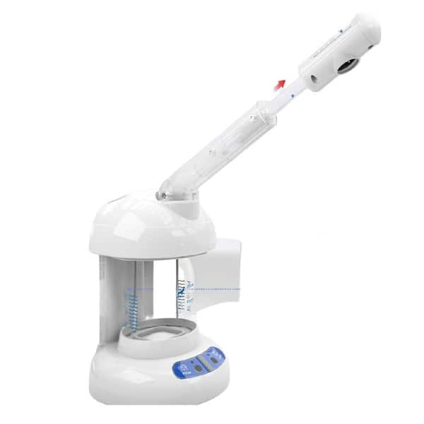 Aoibox Portable Facial Steamer with Extendable Arm for Deep Cleaning in White
