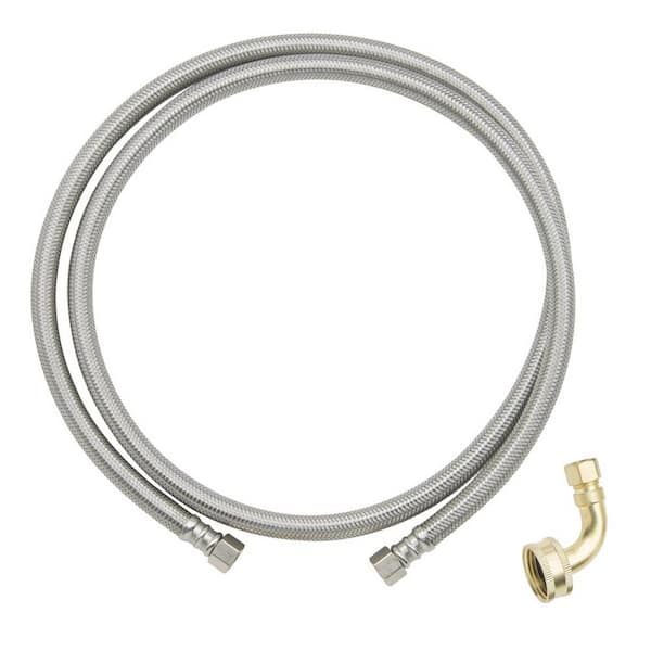 Plumbshop 3/8 in. Comp. x 3/8 in. Comp. with 3/4 in. Garden Hose Elbow x 60 in. Braided Stainless Steel Dishwasher Connector