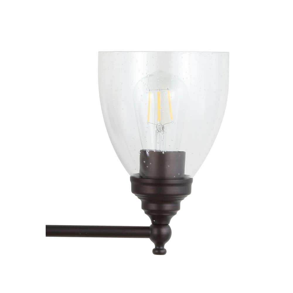 Marais 30" Oil-Rubbed Bronze LED Wall Sconce with Seeded Glass