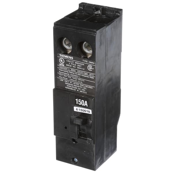 Siemens 150 Amp Double-Pole Type QNH 22kA Reverse Handle Circuit Breaker