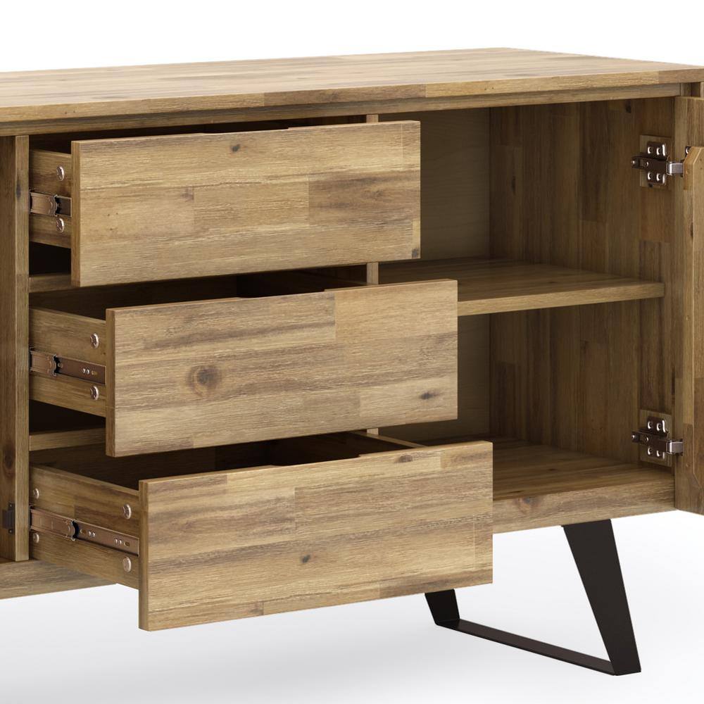 Lowry Golden Wheat Solid Acacia and Metal Industrial Sideboard Buffet