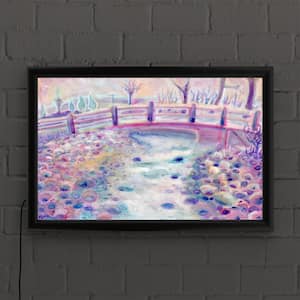 "French Footbridge" by Josh Byer Framed with LED Light Landscape Wall Art 16 in. x 24 in.