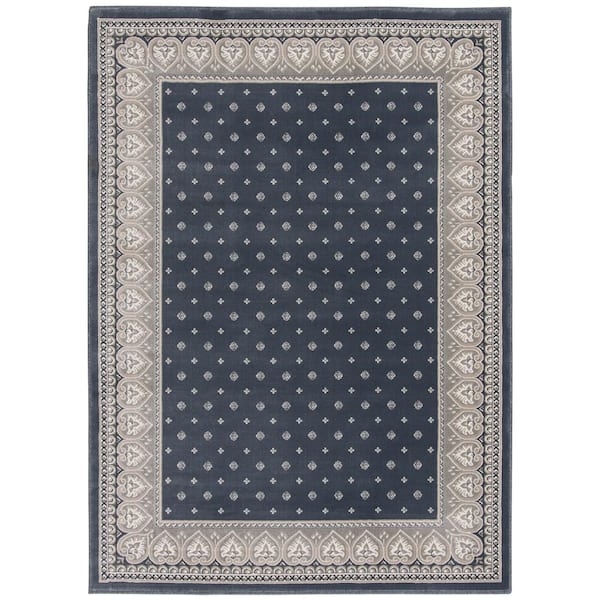 Kurdamir Fleur de Lis Shade/Chalk 5 ft. x 8 ft. Traditional Polypropylene Area Rug