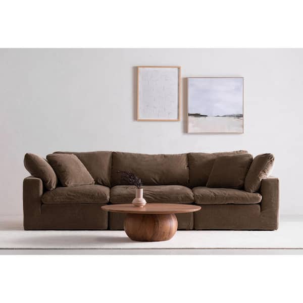 Rigel 133.5 in. 3-Piece Polyester Resist Performance Fabric Modular Sectional Sofa in Desert Sage
