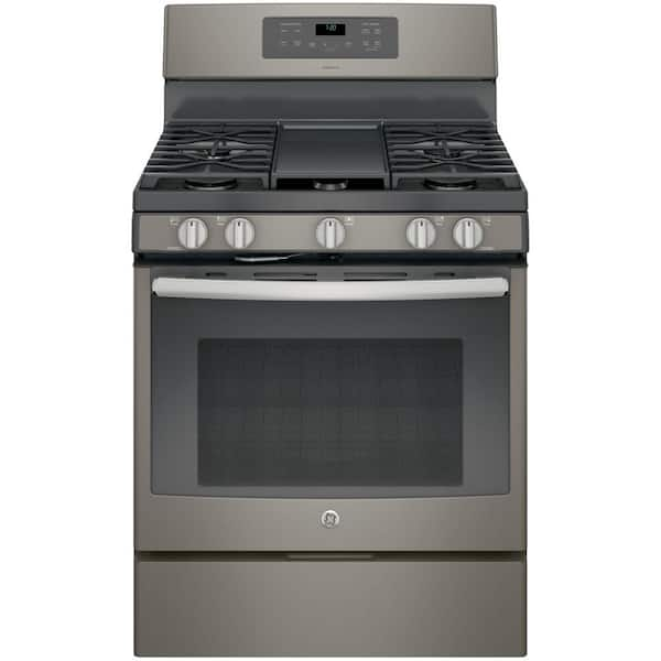 GE Adora 5.0 cu. ft. Gas Range with Self-Cleaning Convection Oven in Slate, Fingerprint Resistant