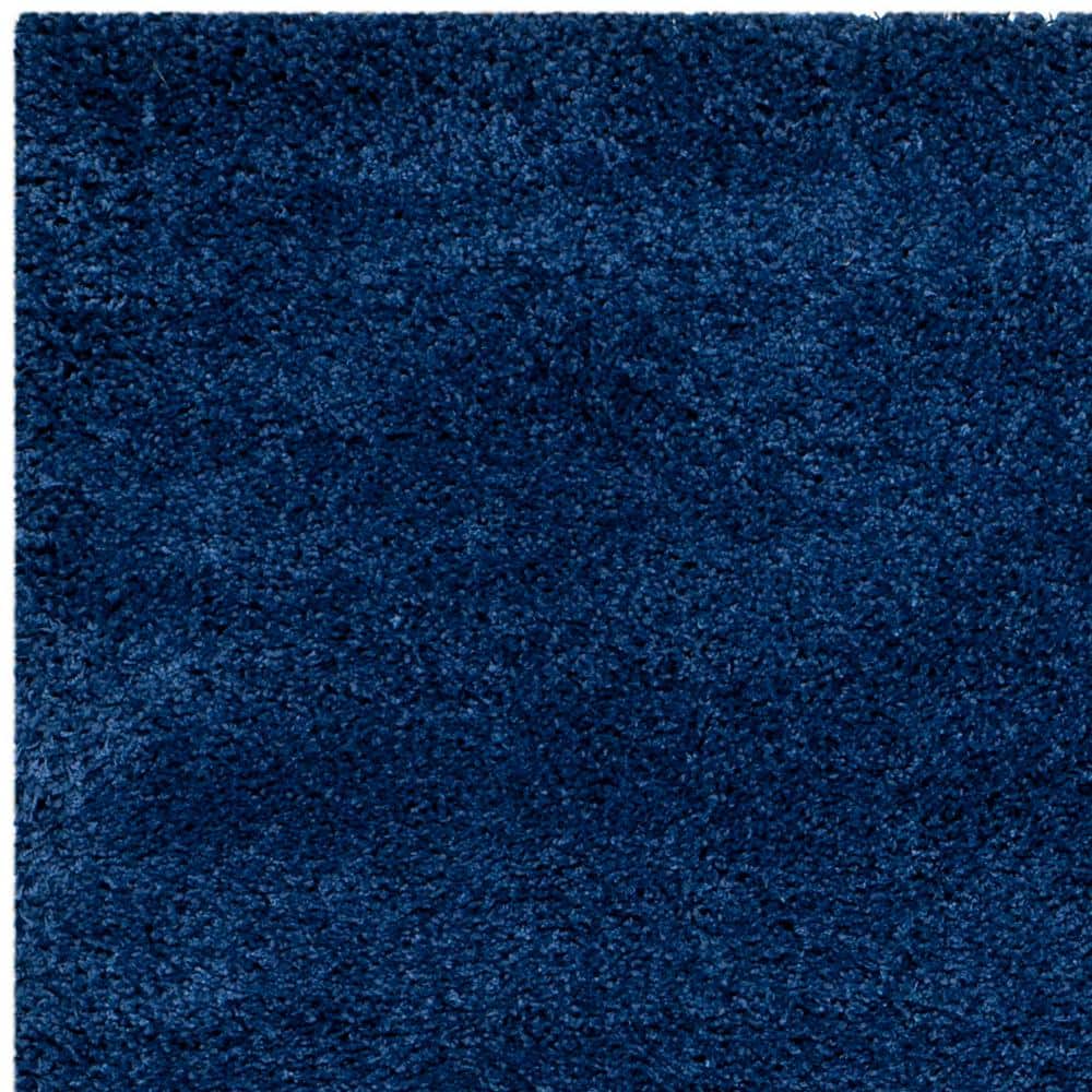 Navy Synthetic Shag Area Rug, 5'1" x 8'