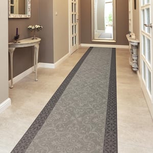 Derbent Grey 26 in. x Your Choice Length Roll Stair Runner