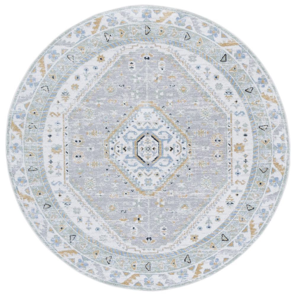 Bayside 7 ft. x 7 ft. Green/Gray Traditional Medallion Round Area Rug price history on PriceWatchPro