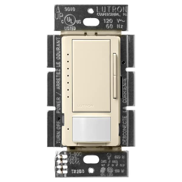 Lutron Maestro LED+ Motion Sensor/Dimmer Switch, 150W LED, Single Pole/Multi-Location, Almond (MSCL-OP153M-AL)
