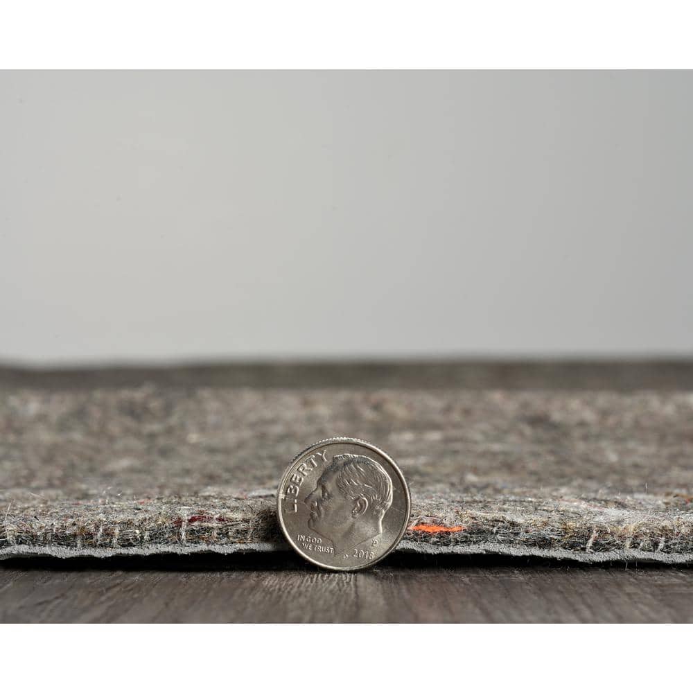 Premier Plush 4' x 6' Grey Felt Rug Pad with Rubber Backing