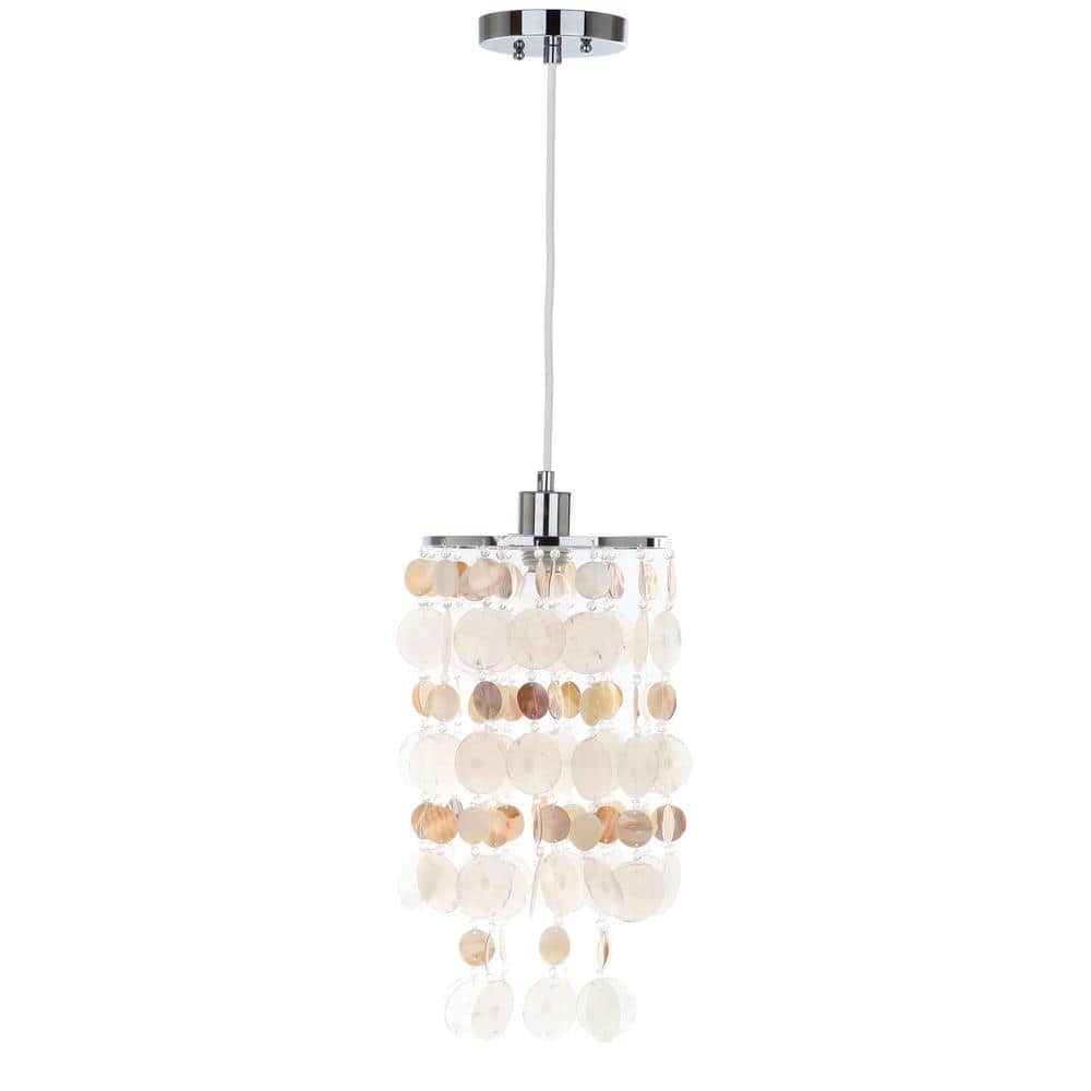 Modern Capiz Shell Chrome Pendant Chandelier Light