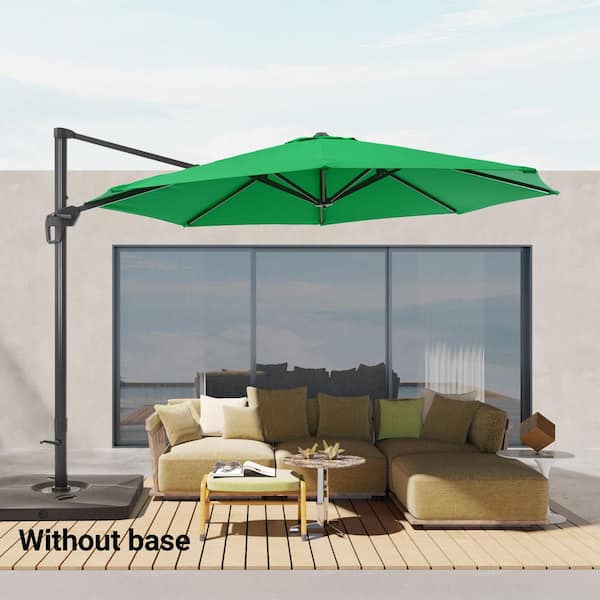 SANLUCE 11 ft. Cantilever Patio Umbrella with Solution-Dyed Fabric, Aluminum Frame, and 360 Rotation in Kelly Green CZ-UM-130KG SANLUCE 11 ft. Cantilever Patio Umbrella with Solution-Dyed Fabric, Aluminum Frame, and 360 Rotation in Kelly Green CZ-UM-130KG
