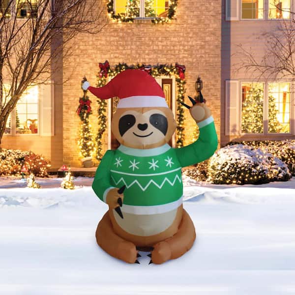 Grinch 4 ft. LED Grinch in Ugly Christmas Sweater Inflatable