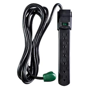 6-Outlet Surge Protector with 12 ft. Cord, Black